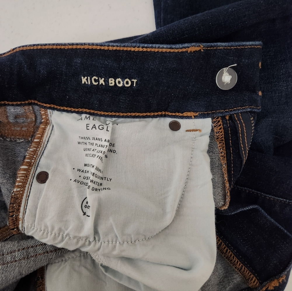American Eagle Kick Boot Size 4 Dark Wash - Picture 5 of 8